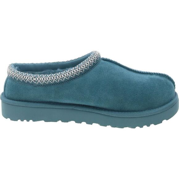 Ugg Womens Tasman Blue Suede Wool Lined Slip On Moccasin Slippers Shoes New - Picture 2 of 2